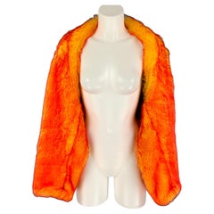 DRIES VAN NOTEN FW 19 Size One Size Orange Yellow Faux Fur Cropped Coat