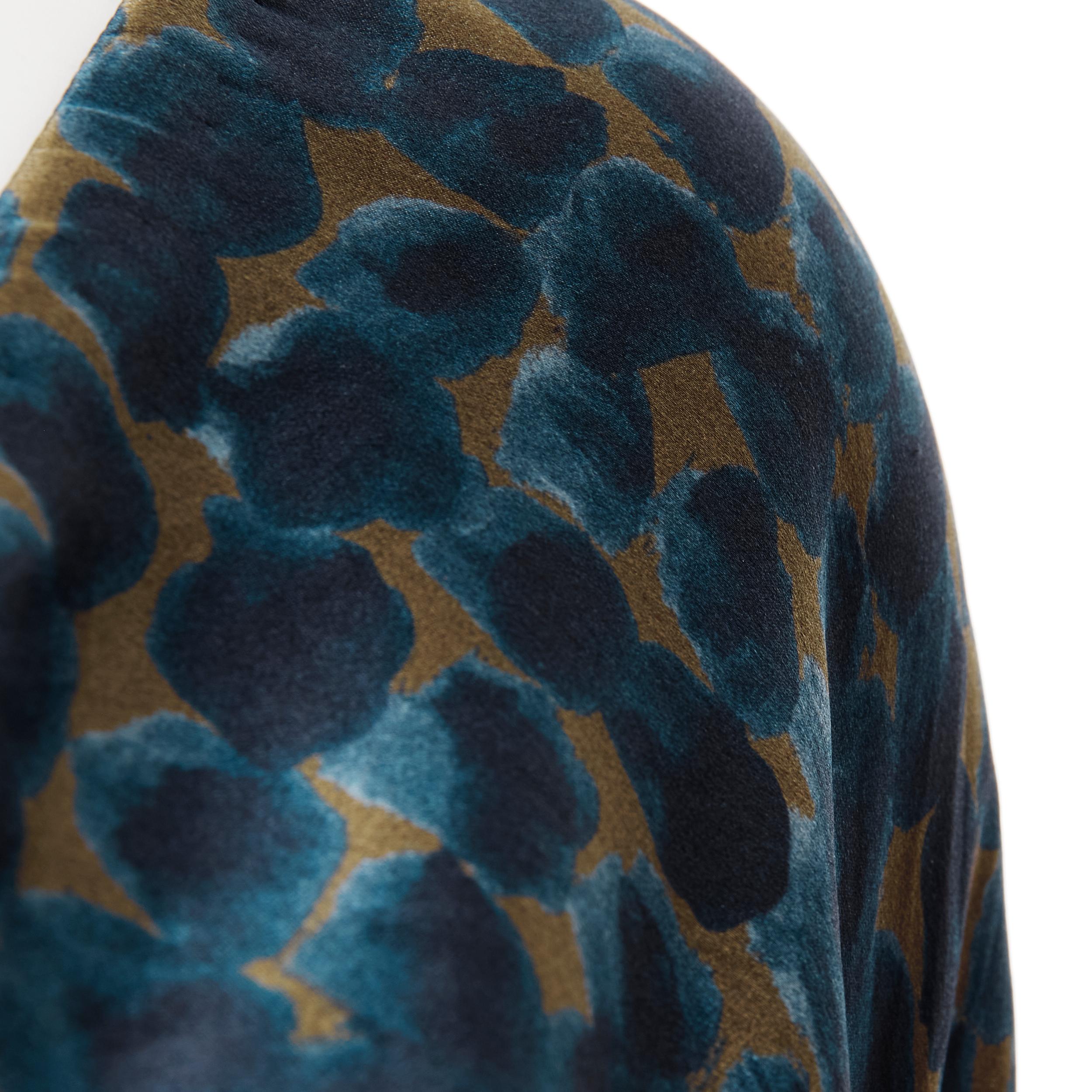DRIES VAN NOTEN geometric draped silk asymmetric cotton sleeves dress FR36 S For Sale 4