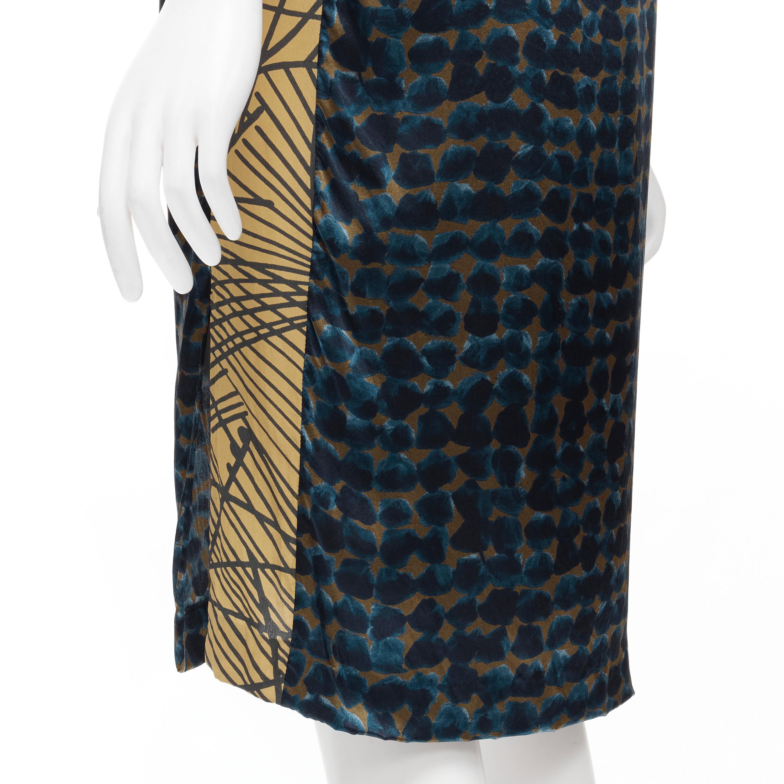 DRIES VAN NOTEN geometric draped silk asymmetric cotton sleeves dress FR36 S For Sale 3