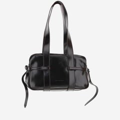 Dries Van Noten Glossy Leather Shoulder Bag — Brown