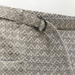 DRIES VAN NOTEN gold coated jacquard cotton belted knee lnegth skirt FR36 S