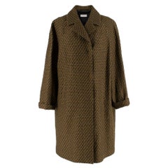 Dries Van Noten Gold Wool Knit Brocade Coat M