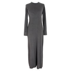 Dries Van Noten Gray Wool Long Sheath Dress