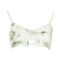 DRIES VAN NOTEN green acid stone-wash vintage bra lingerie bustier tube top S