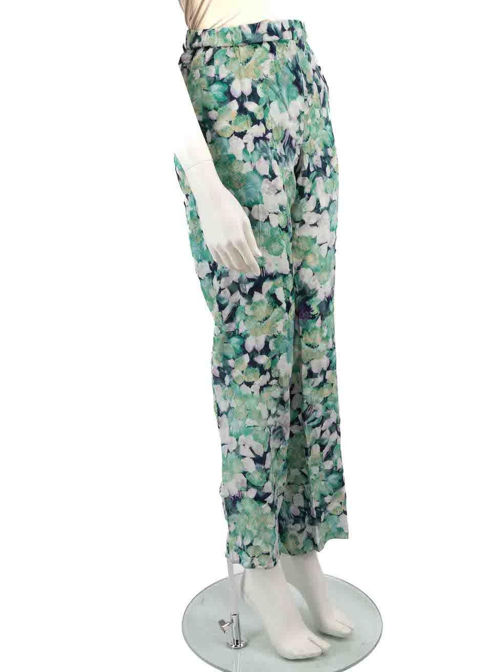 CONDITION is Very good. Hardly any visible wear to trousers is evident on this used Dries Van Noten designer resale item.
 
 Details
 Green
 Viscose
 Tapered trousers
 Floral print pattern
 Elasticated waistband
 Drawstring on waistband
 2x Front