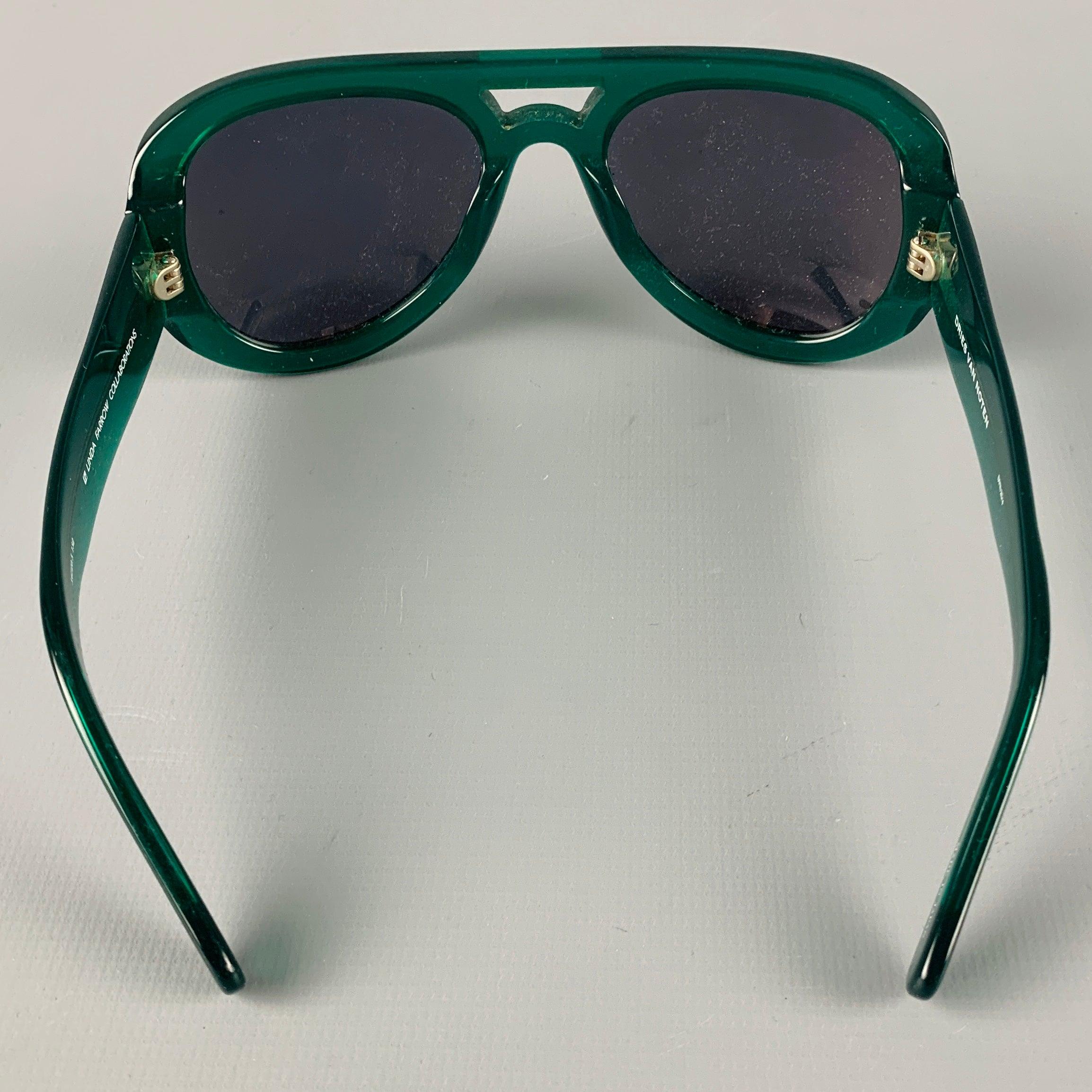 Men's DRIES VAN NOTEN Green Grey Acetate Sunglasses For Sale