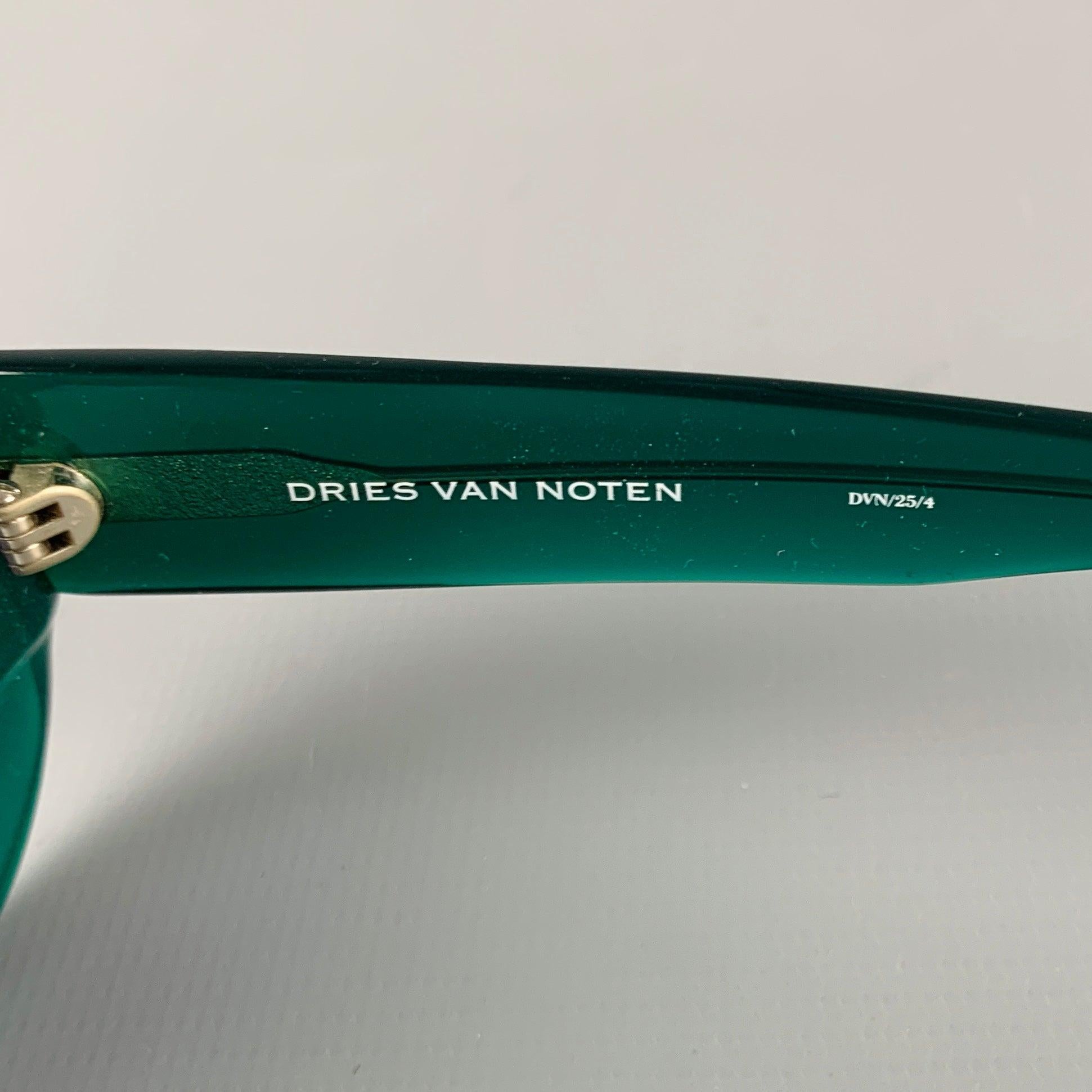 DRIES VAN NOTEN Green Grey Acetate Sunglasses For Sale 1
