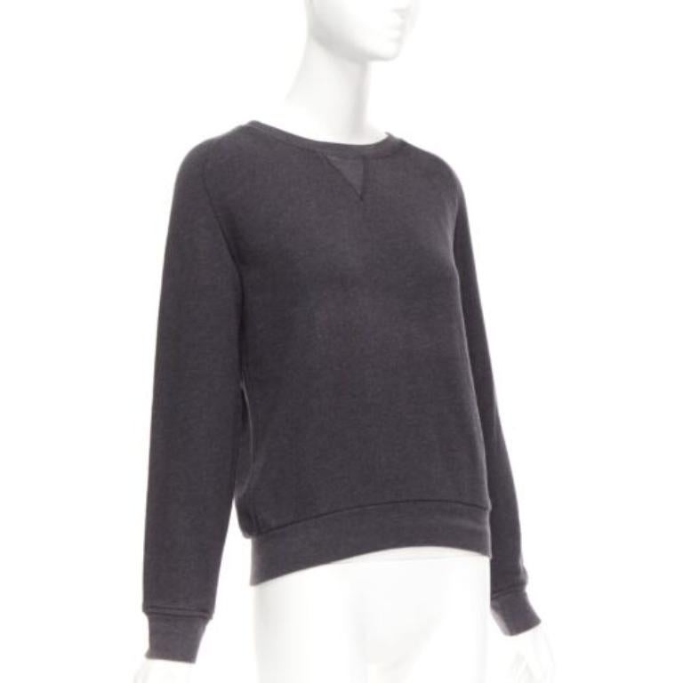 Nero DRIES VAN NOTEN maglione con zip posteriore in misto cotone grigio argento S in vendita