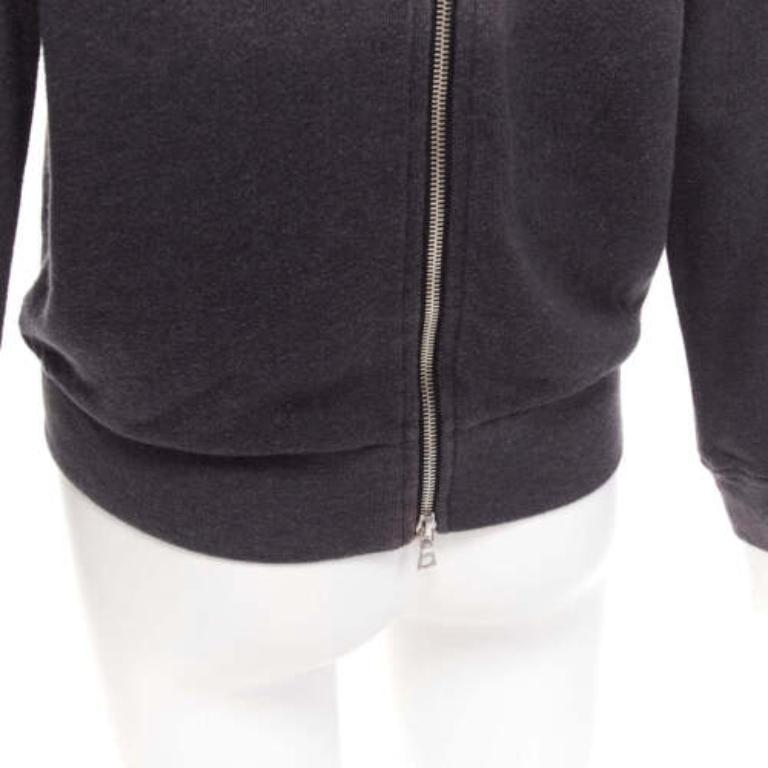 DRIES VAN NOTEN maglione con zip posteriore in misto cotone grigio argento S in vendita 2