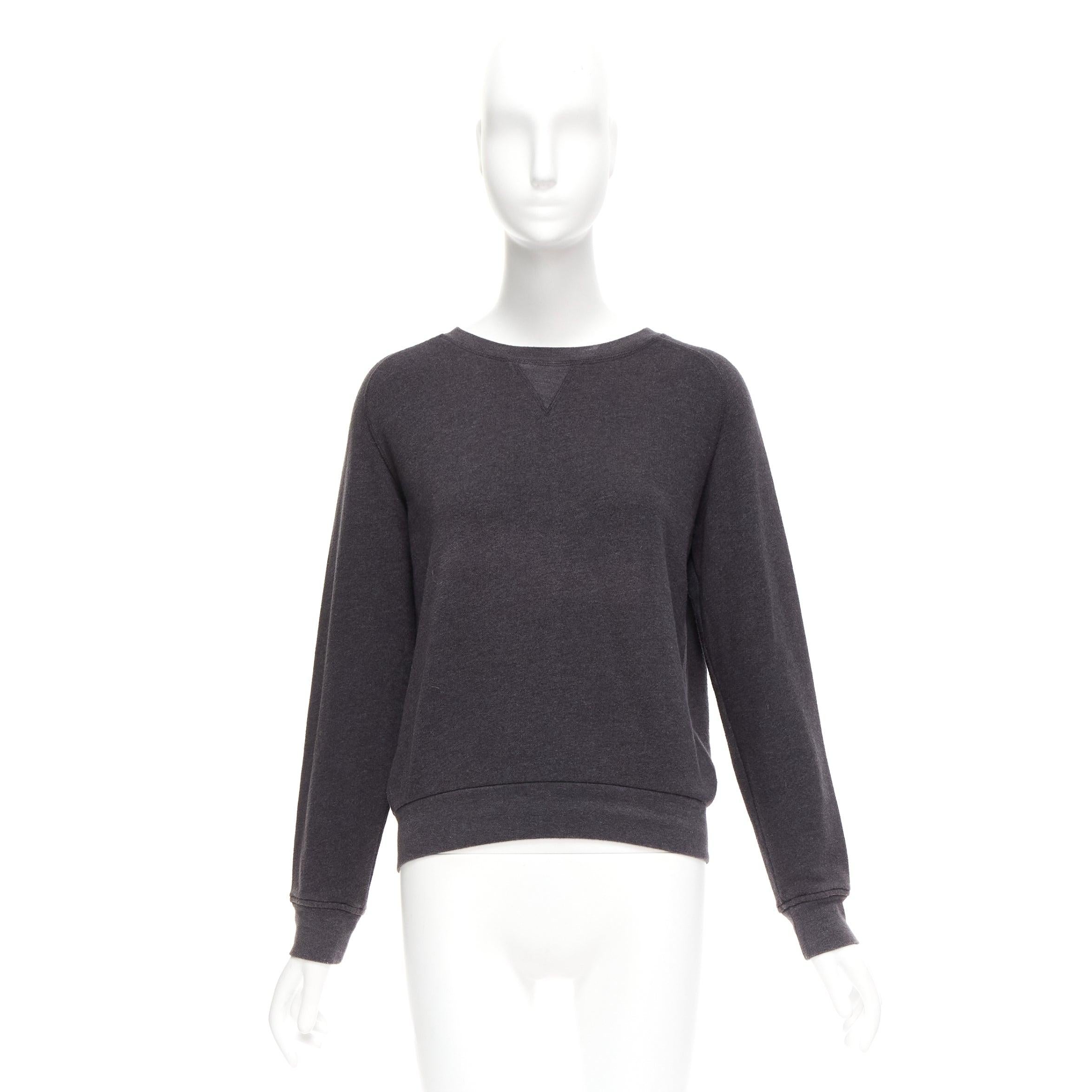 DRIES VAN NOTEN grey cotton blend silver zip back pullover sweater S For Sale 4