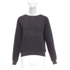 DRIES VAN NOTEN maglione con zip posteriore in misto cotone grigio argento S