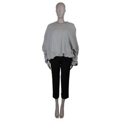 DRIES VAN NOTEN grauer Baumwolljersey 2026 DRAPED SWEATSHIRT Pullover L
