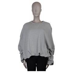 DRIES VAN NOTEN grauer Baumwolljersey 2026 DRAPED SWEATSHIRT Pullover L