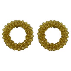 Pendientes de clip con cuentas de aro Dries van Noten, Años 2000