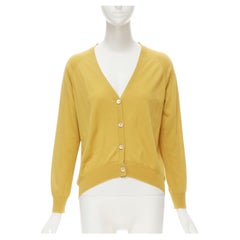 DRIES VAN NOTEN Italian Yarn wool silk blend yellow cardigan sweater S