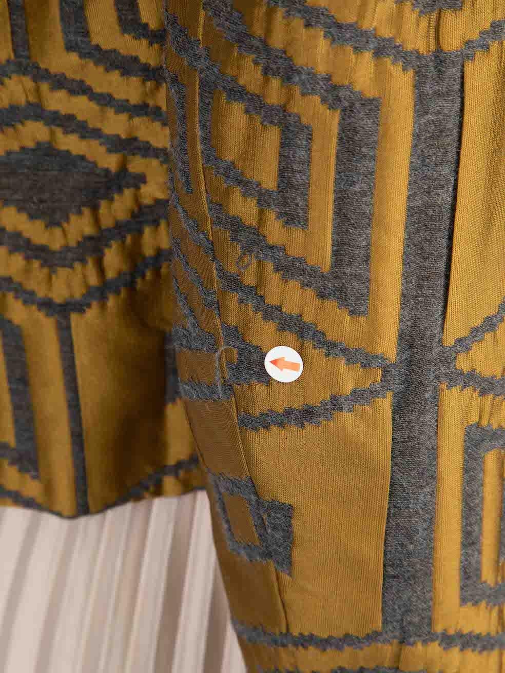 Women's Dries Van Noten Khaki Abstract Jacquard Blazer Size S For Sale