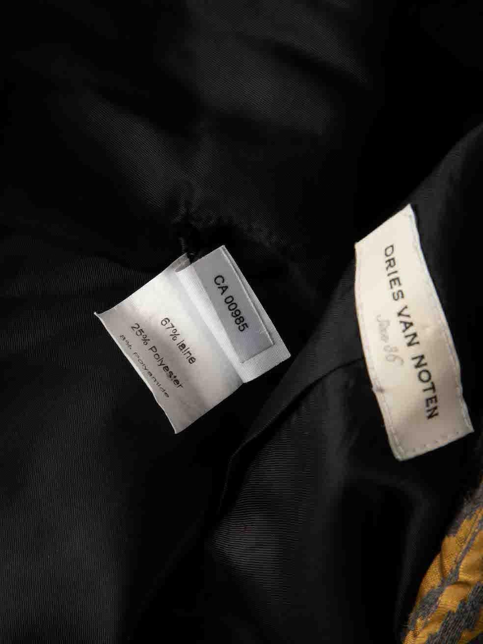Dries Van Noten Khaki Abstract Jacquard Blazer Size S For Sale 1