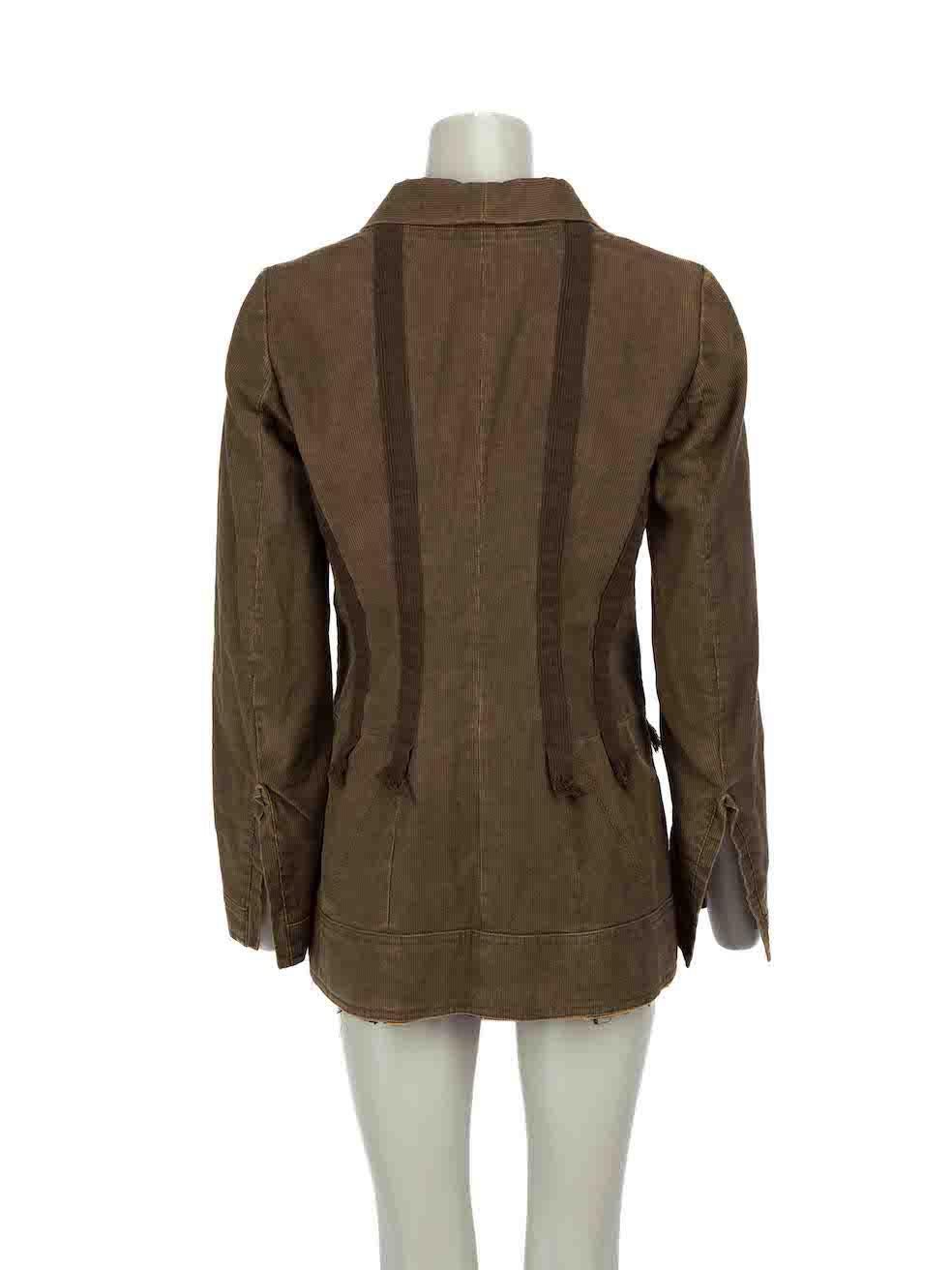 Dries Van Noten Khaki Corduroy Tied Jacket Size L In Excellent Condition For Sale In London, GB