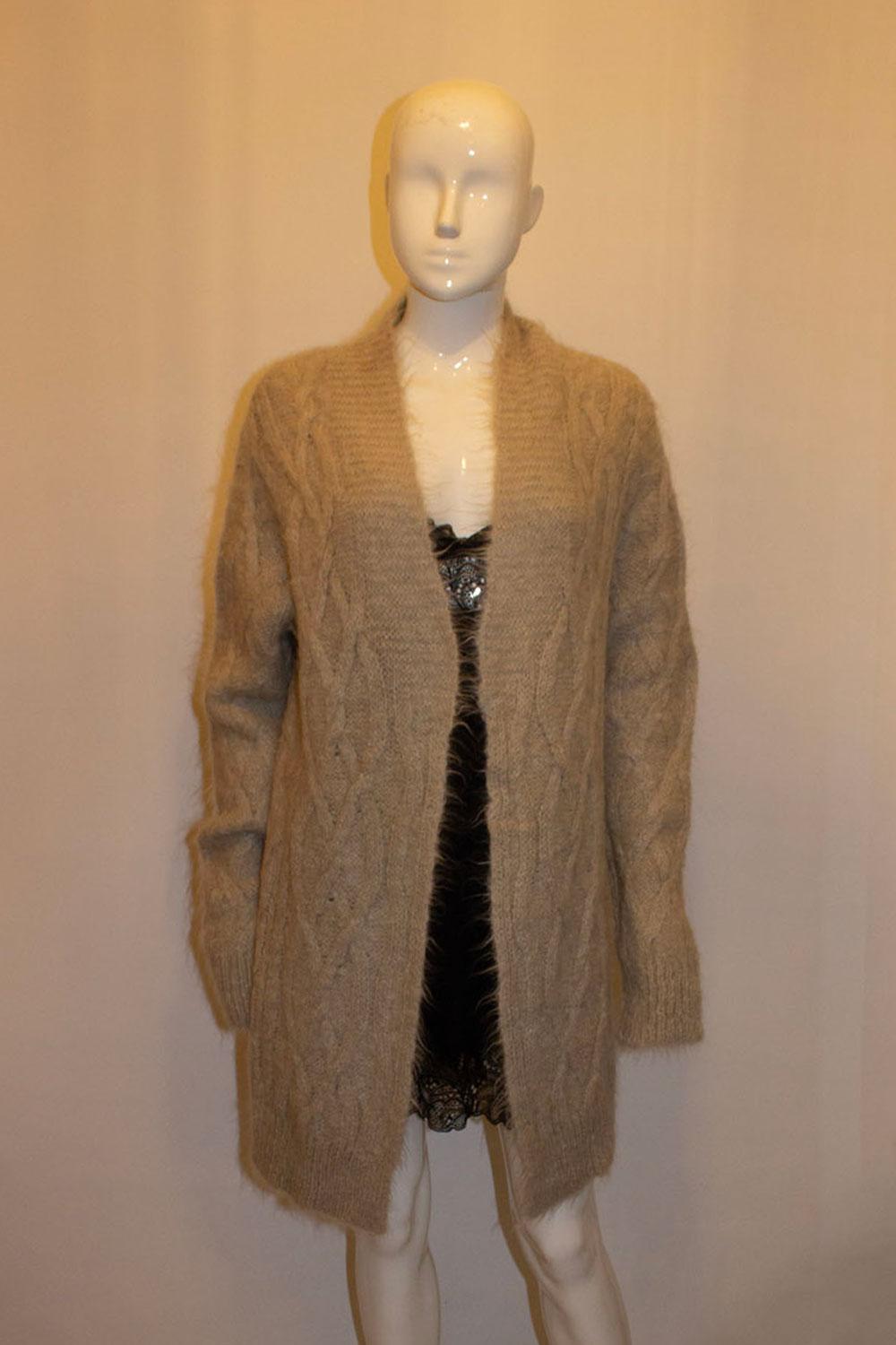 Brown Dries Van Noten Knitted Wool Mix Jacket For Sale