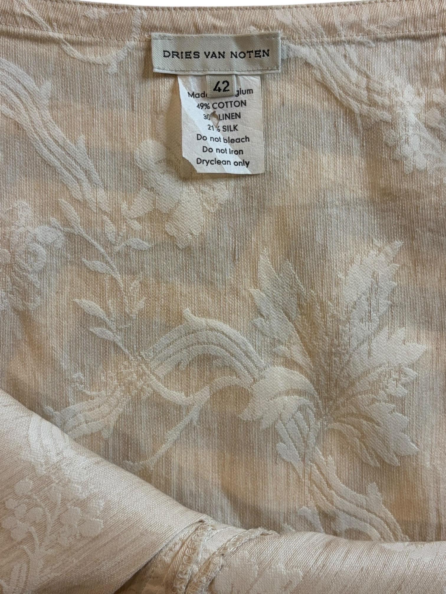 Dries Van Noten Fine anni '90, set di abiti con gonna a tre pezzi in jacquard color avorio in vendita 13