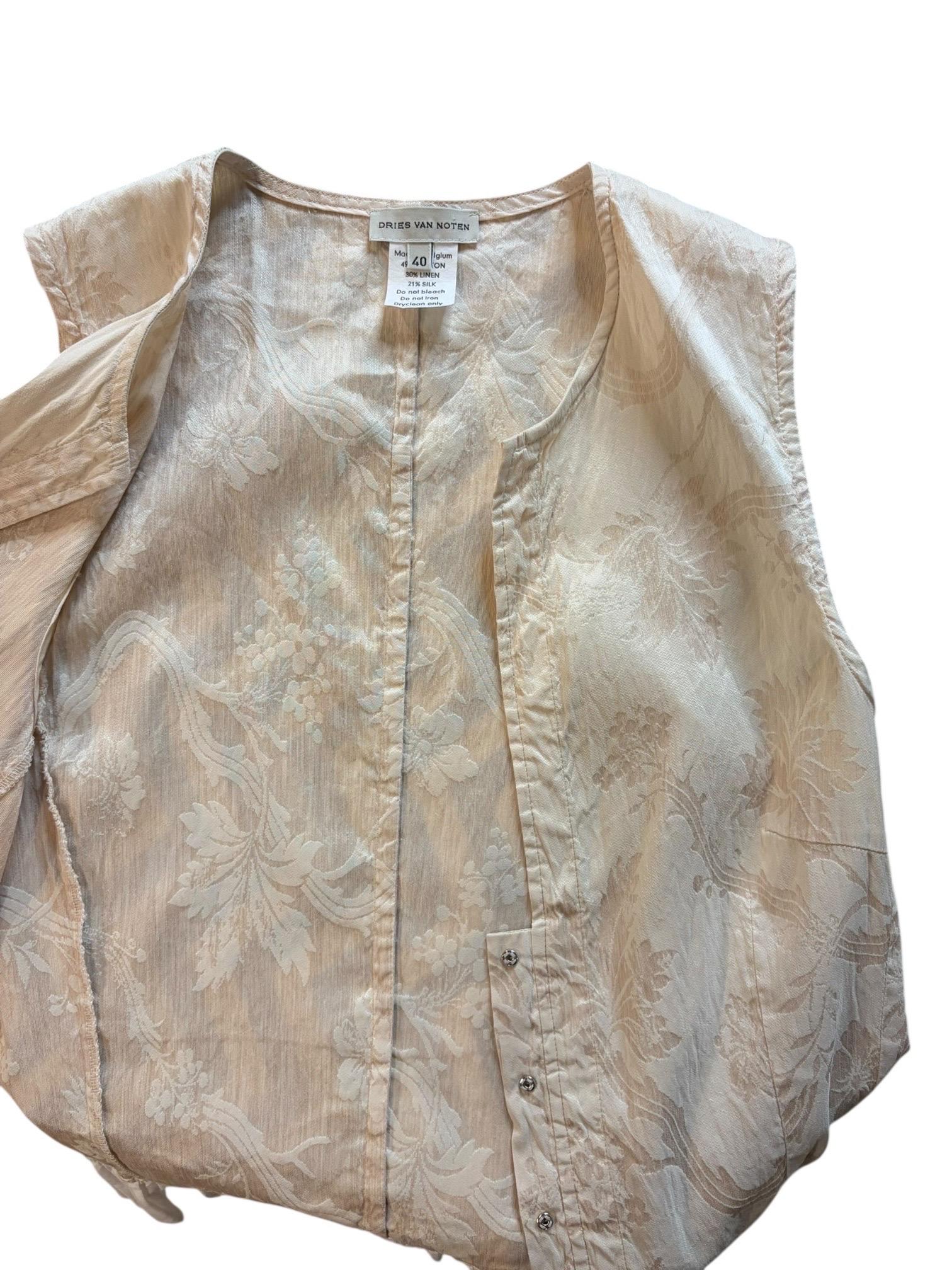 Dries Van Noten Fine anni '90, set di abiti con gonna a tre pezzi in jacquard color avorio in vendita 15