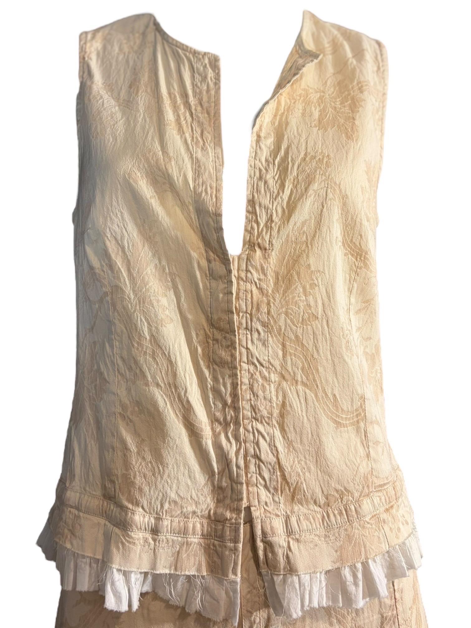 Donna Dries Van Noten Fine anni '90, set di abiti con gonna a tre pezzi in jacquard color avorio in vendita