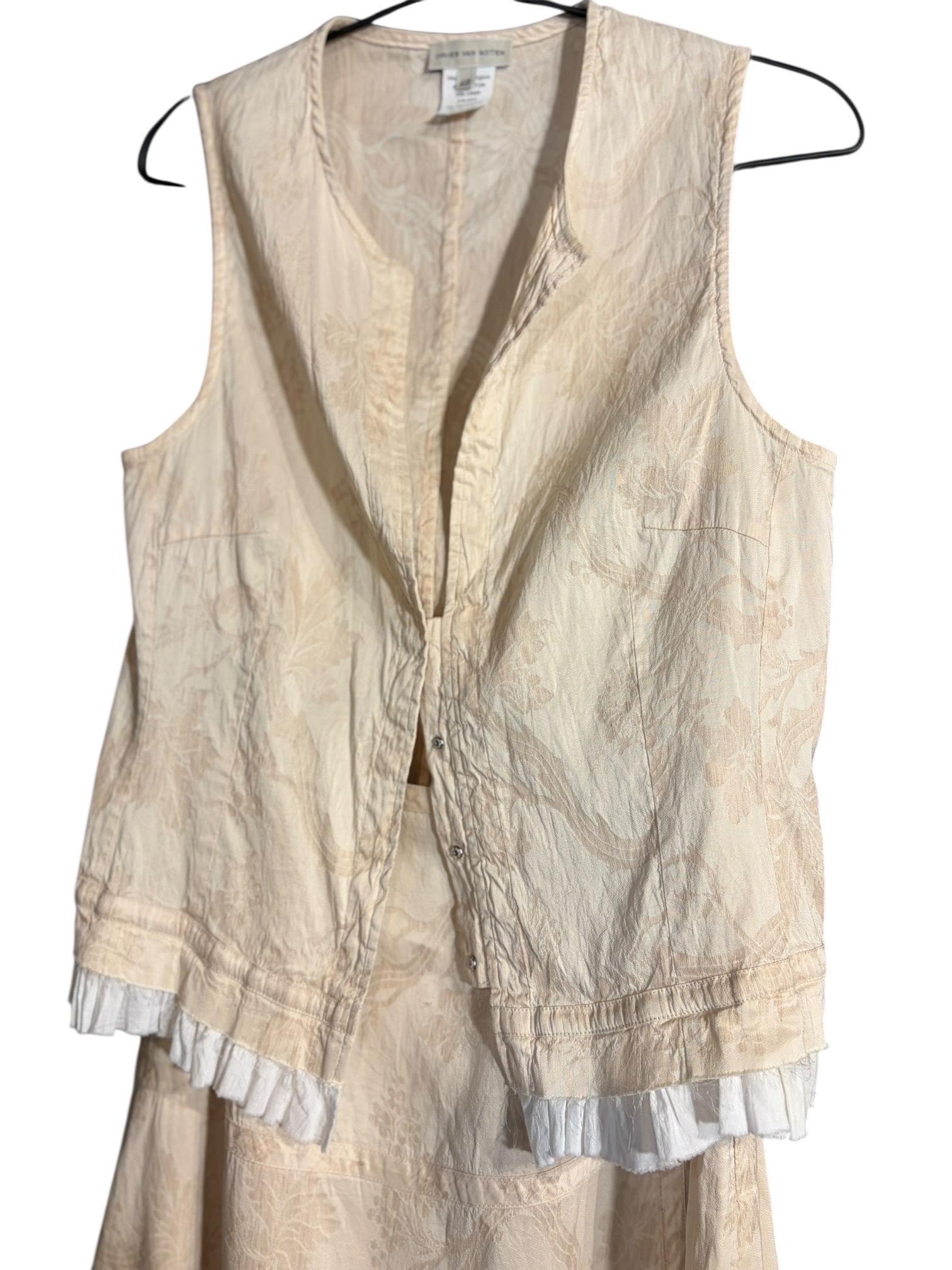 Dries Van Noten Fine anni '90, set di abiti con gonna a tre pezzi in jacquard color avorio in vendita 3
