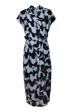 Dries van noten, light blue and brown maxi dress