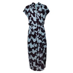 Dries van noten, light blue and brown maxi dress