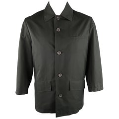 DRIES VAN NOTEN M Navy Cotton / Polyester Car Coat