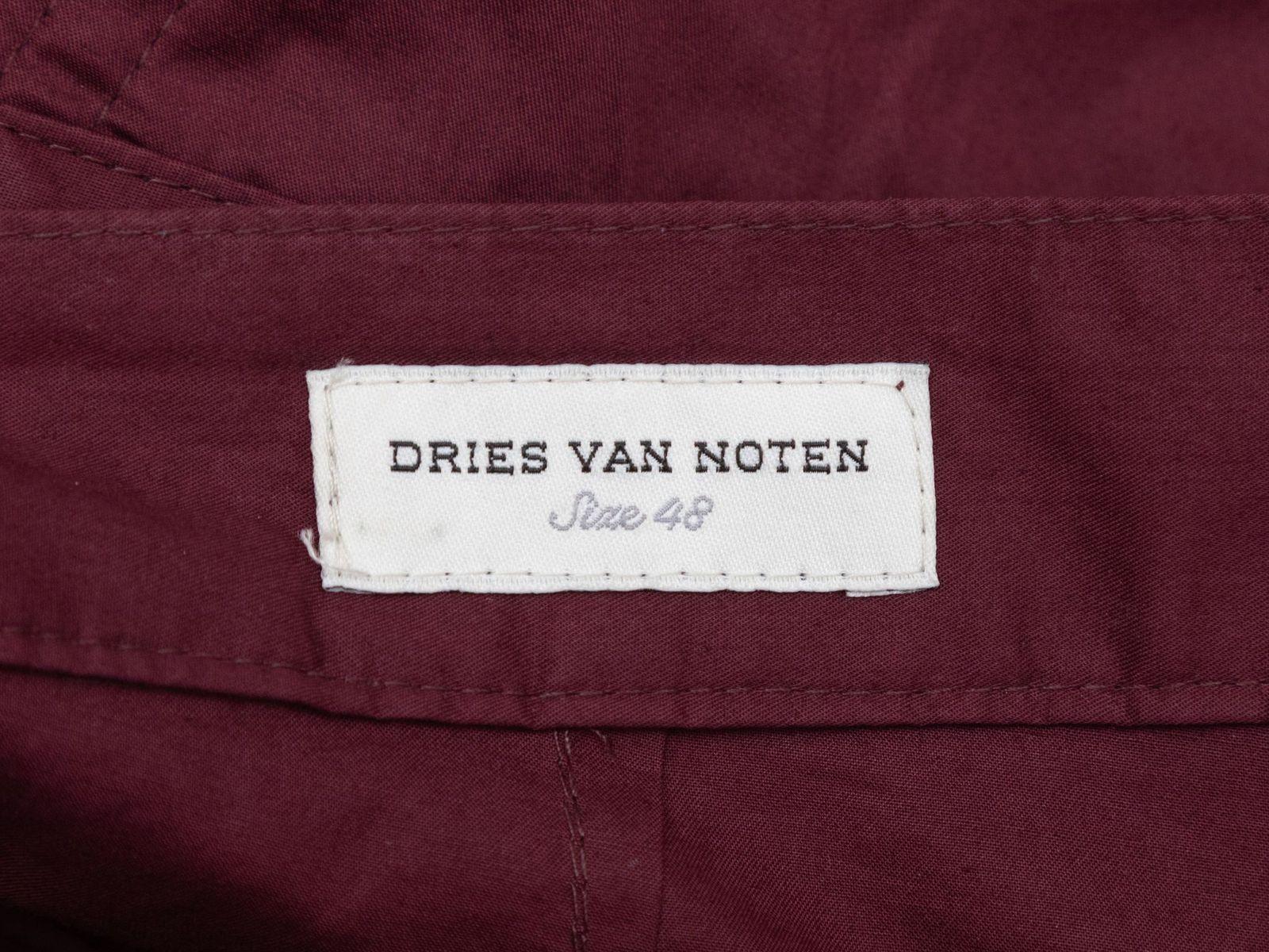 Dries Van Noten Maroon & Black Color Block Pants In Good Condition In New York, NY