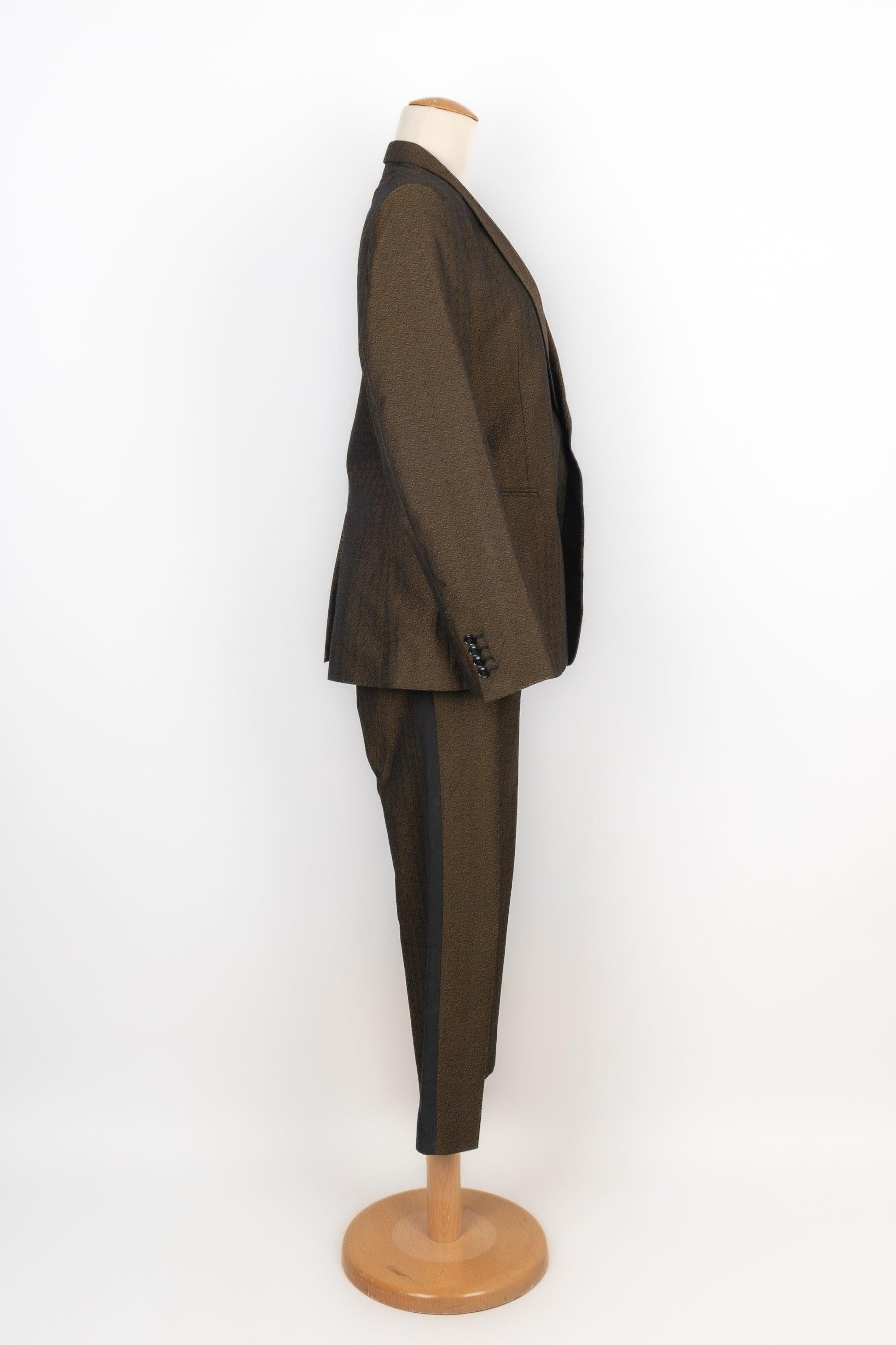 Dries Van Noten Men Golden-tone Suit Set In Excellent Condition For Sale In SAINT-OUEN-SUR-SEINE, FR