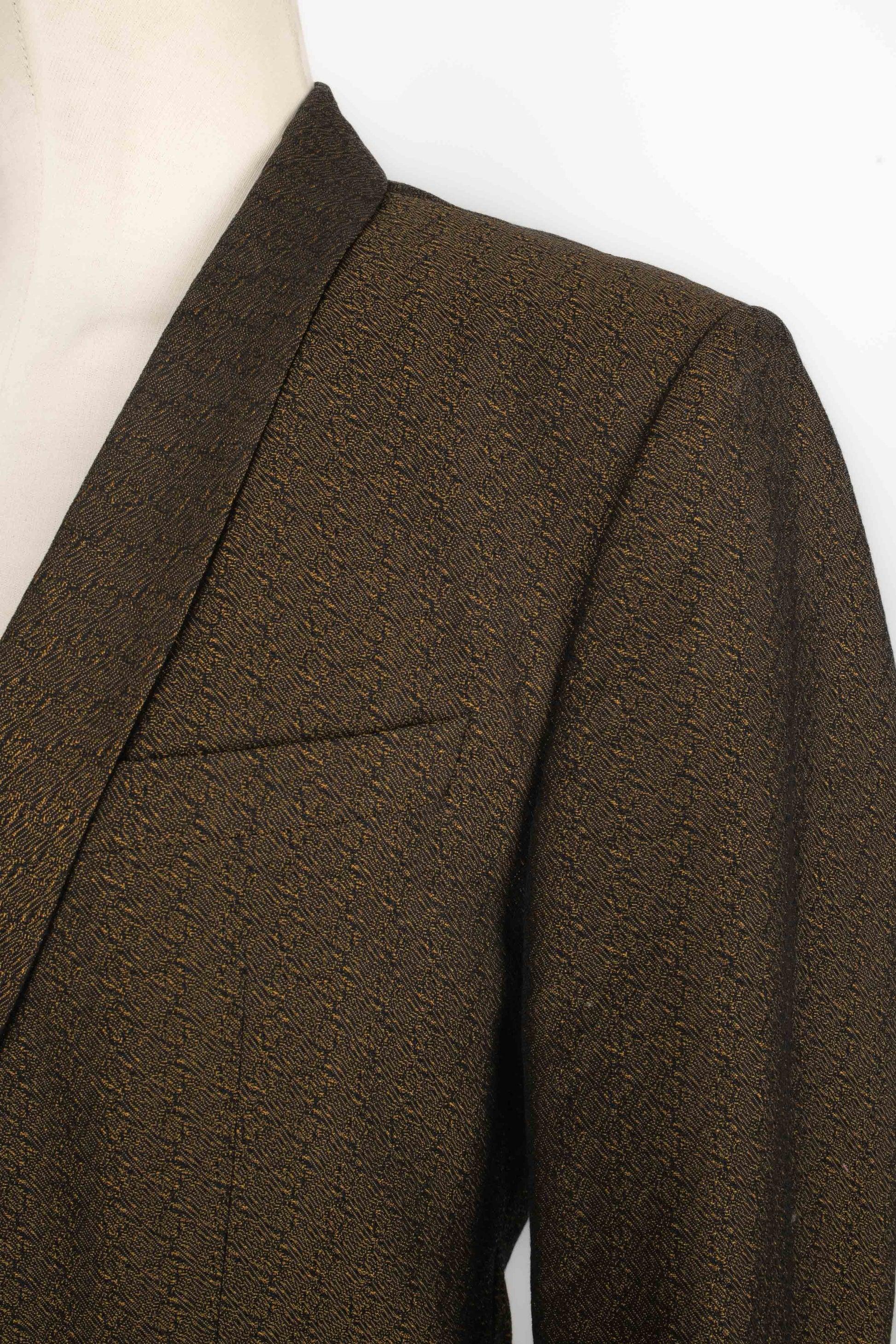 Dries Van Noten Men Golden-tone Suit Set For Sale 3