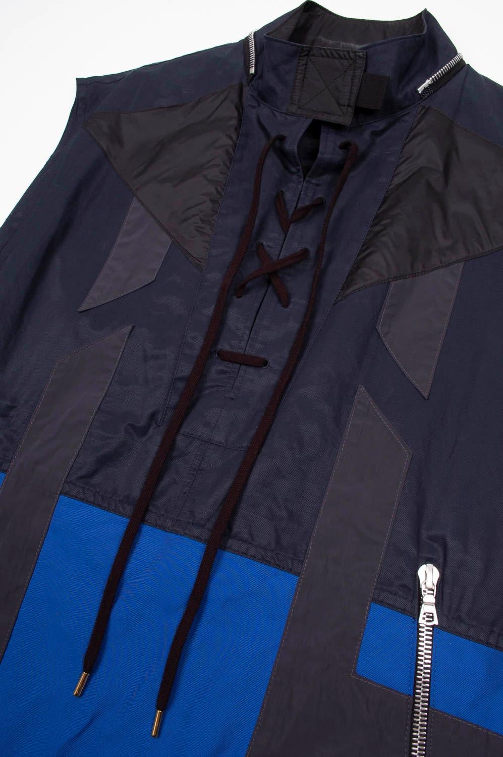 Purple Dries Van Noten Men Jacket Anorak Sleeveless Size L For Sale