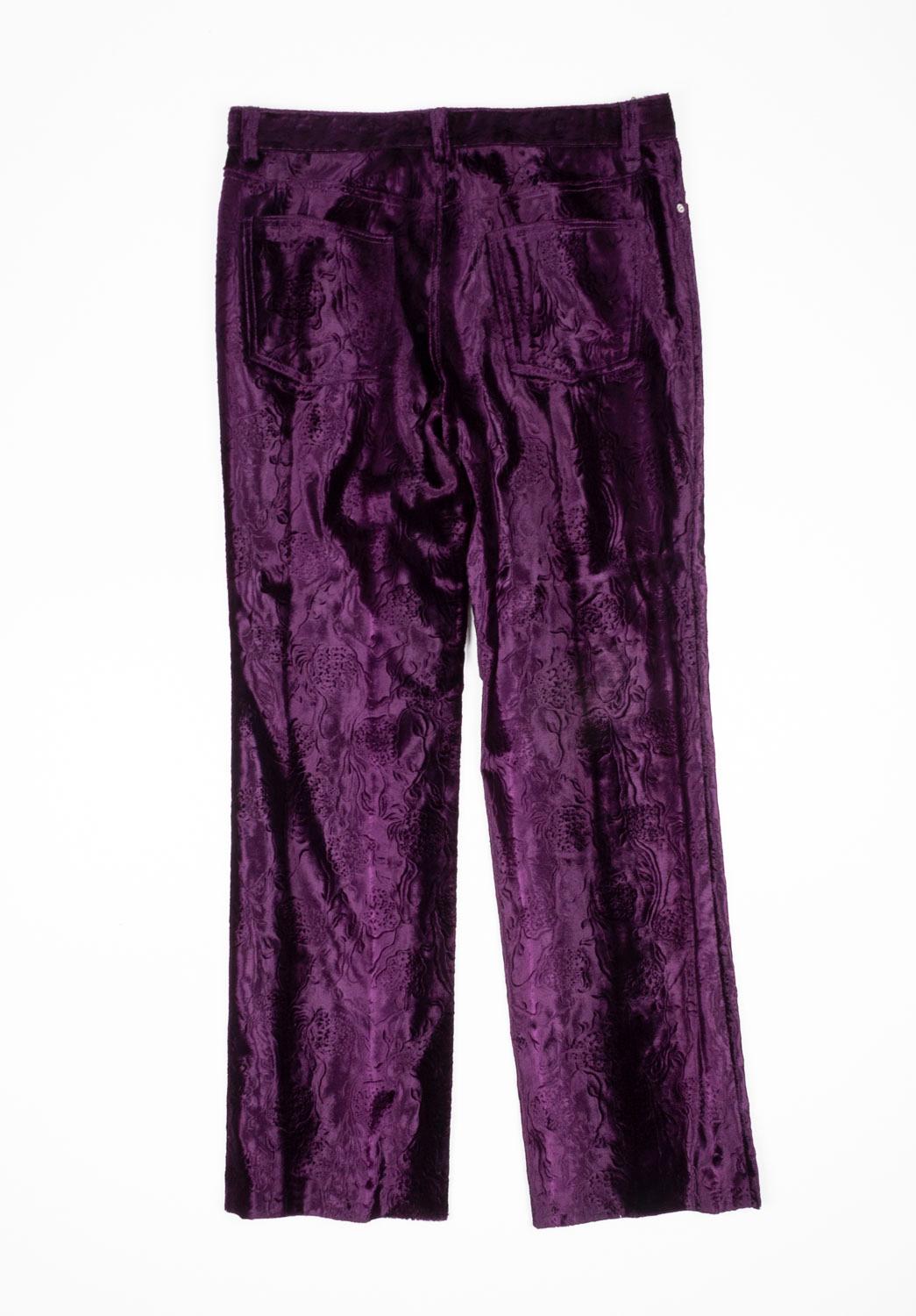 Black Dries Van Noten Men Pants Velour Wide Leg Size ITA50/Large