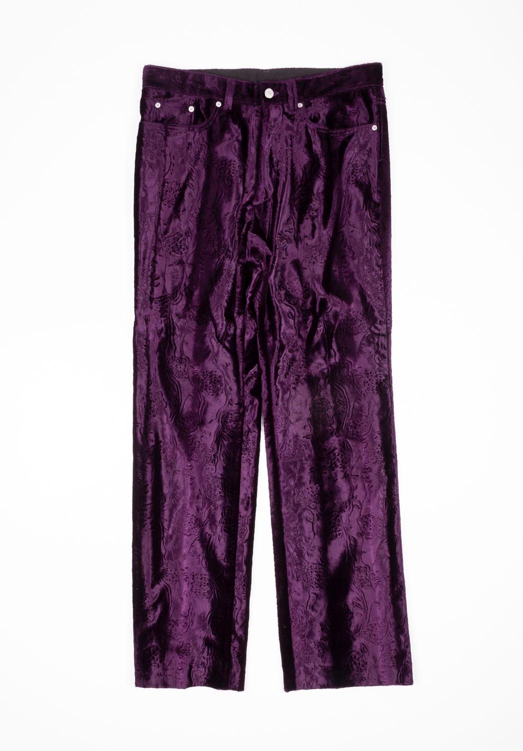 Dries Van Noten Men Pants Velour Wide Leg Size ITA50/Large