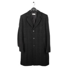 Dries Van Noten Men Striped Overcoat Wool Blend Coat Sz. 50ITA, Large, S021