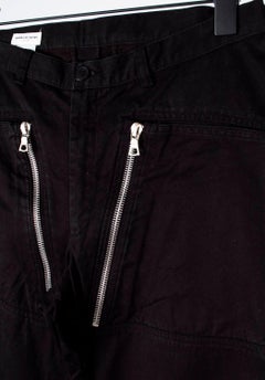 Dries Van Noten Men's Black Cotton Zip Pants IT46 S/M, Circa 2010