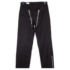 Dries Van Noten Men's Black Cotton Zip Pants IT46 S/M, Circa 2010