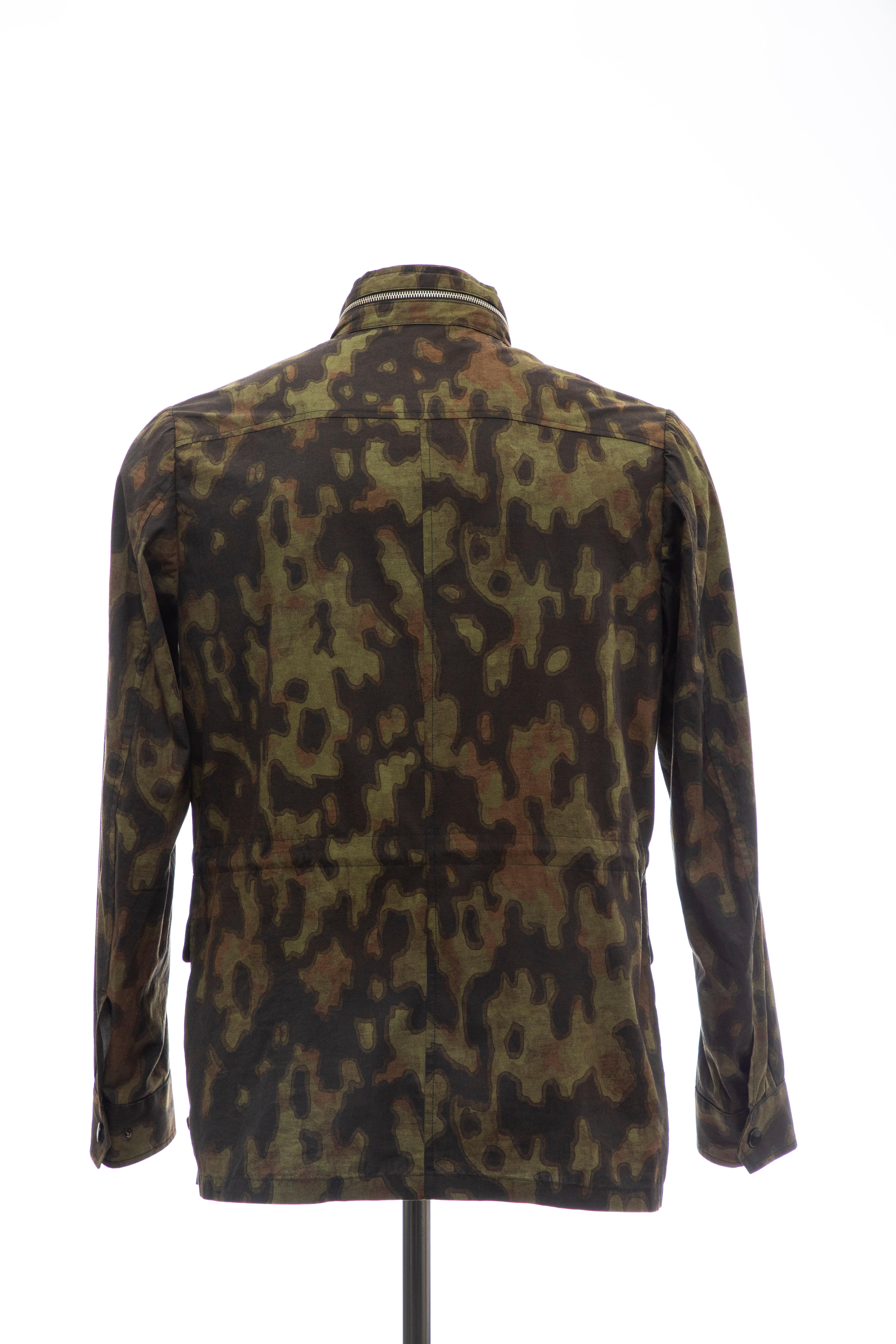 Dries Van Noten Men's Cotton Camouflage Jacket, Spring 2013 In Excellent Condition For Sale In Cincinnati, OH