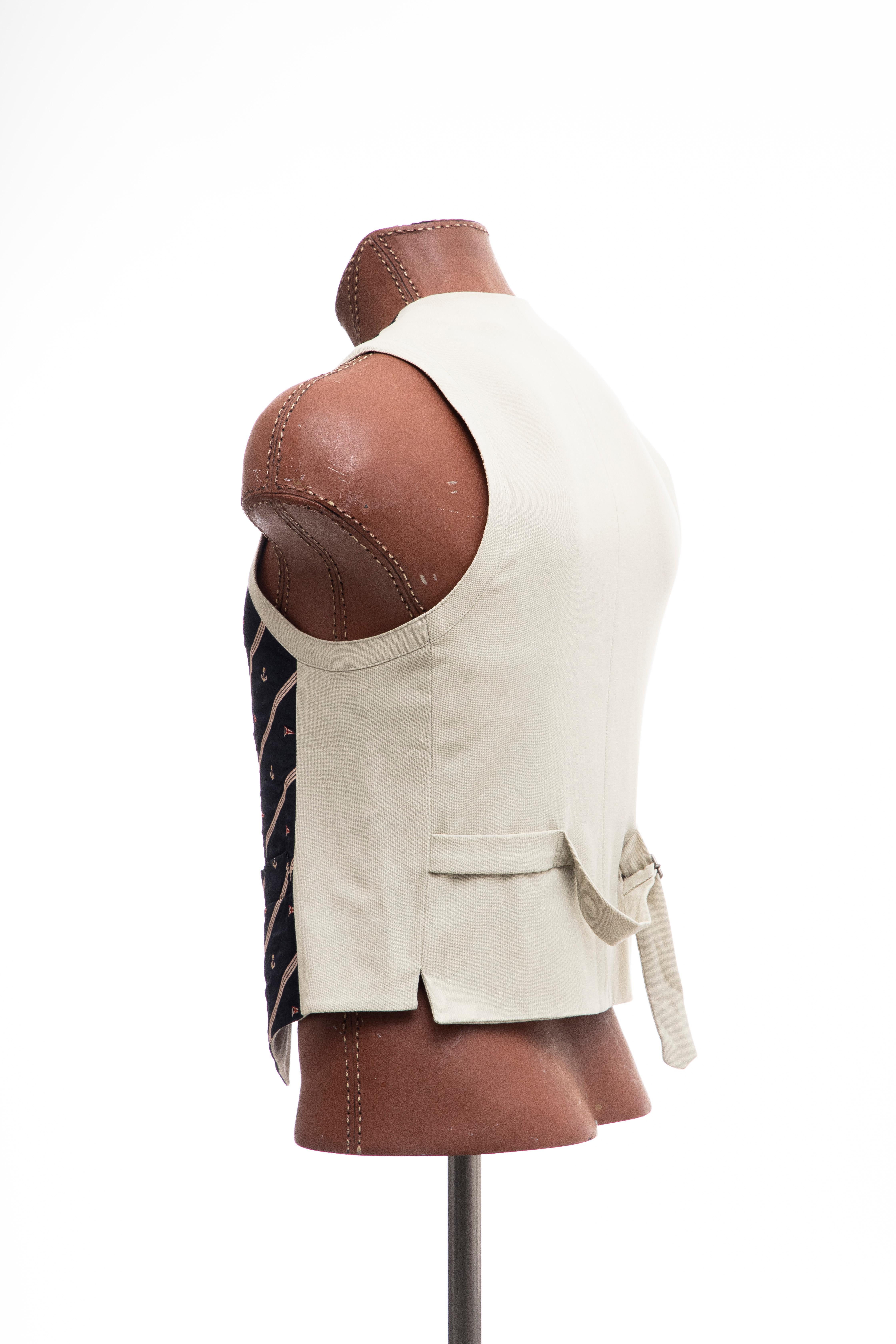 Dries Van Noten Men's Runway Nautical Suit Vest , Spring 1996 For Sale 1