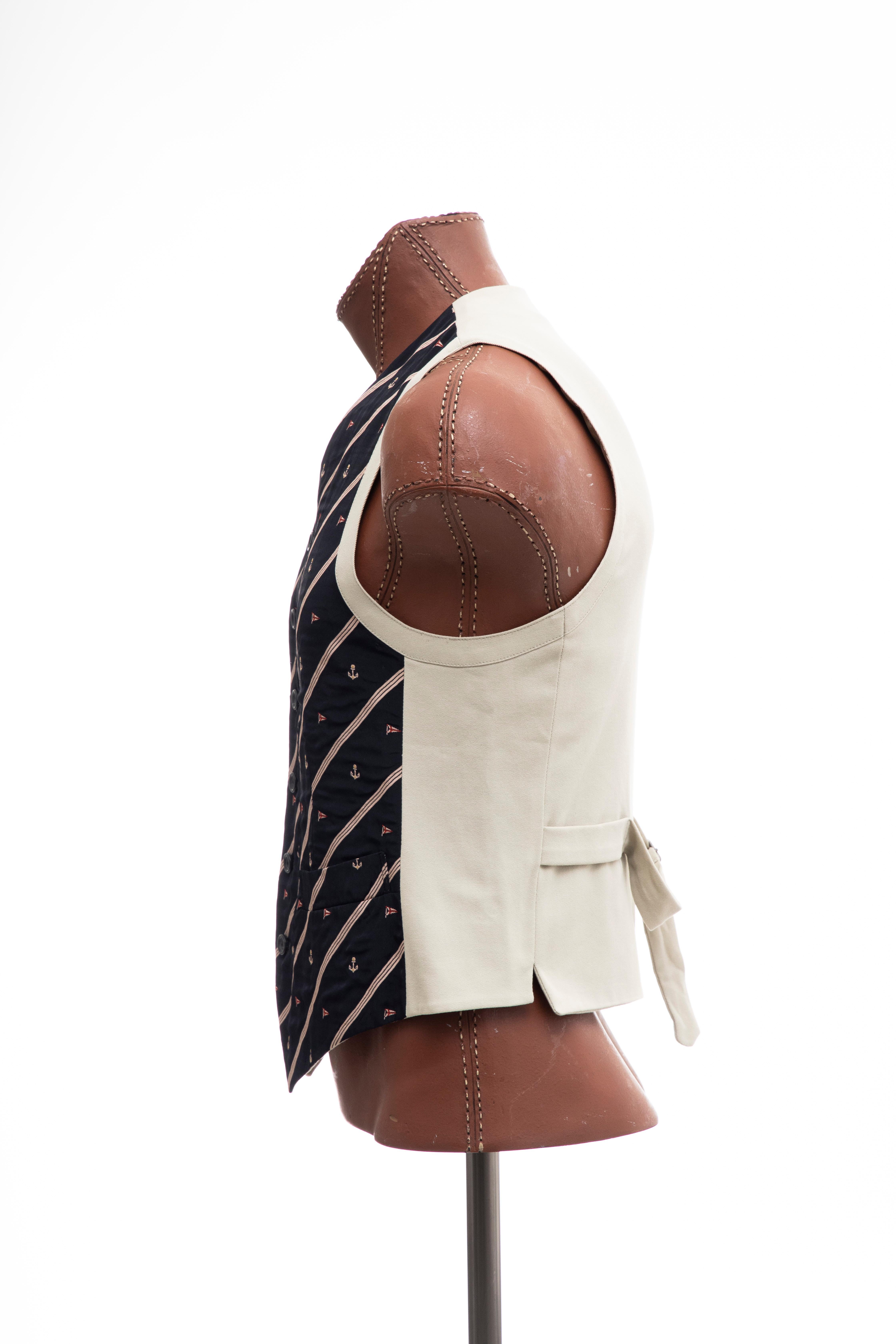 Dries Van Noten Men's Runway Nautical Suit Vest , Spring 1996 For Sale 2