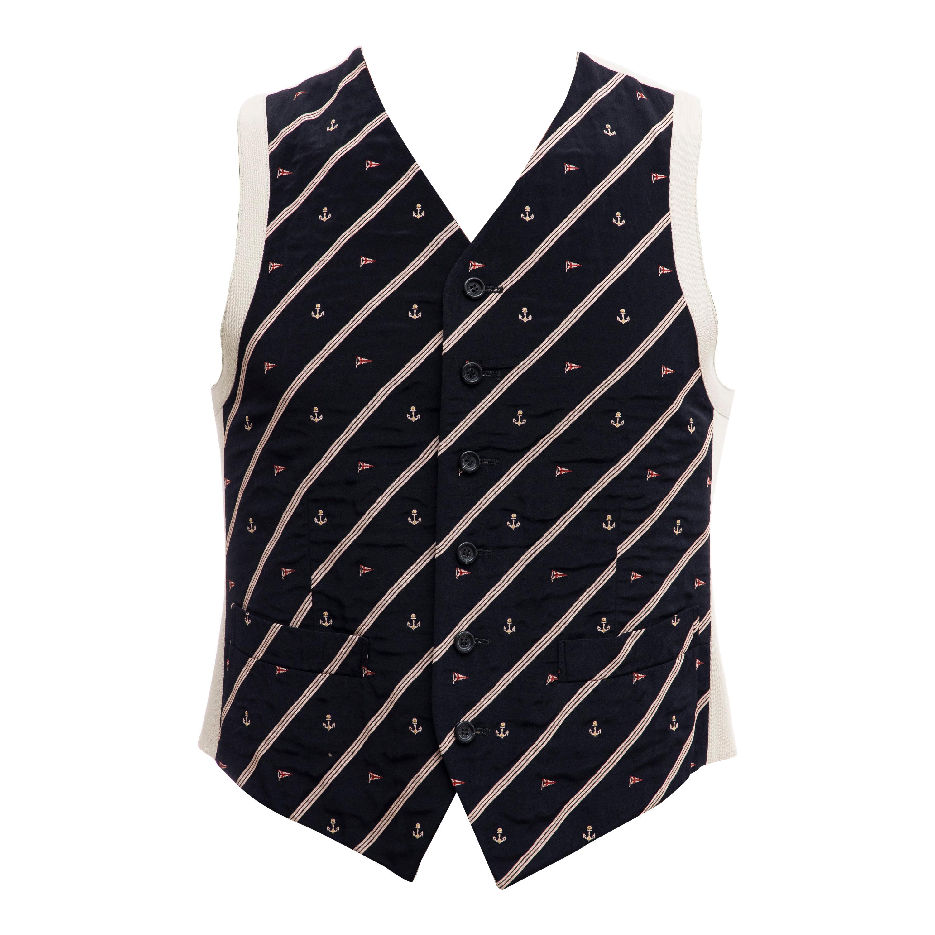 Dries Van Noten Men's Runway Nautical Suit Vest , Spring 1996 For Sale