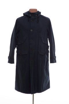 Dries Van Noten Men's Slate Cotton Vaughn Parka With Hood, Fall 2016