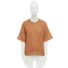 DRIES VAN NOTEN metallic lurex cotton blend gold boxy pullover sweater top  XS