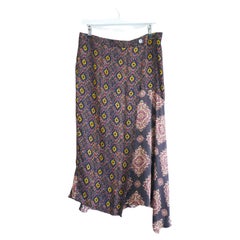 Dries Van Noten mixed print silk wrap skirt