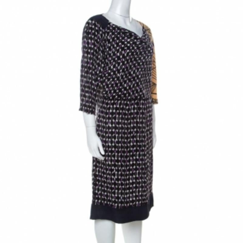 In a world full of high-fashion brands, this Dries Van Noten dress surely stands out. Style this multicolored piece with dainty accessories for a unique and attractive look. Tailored from quality silk, this outfit makes a statement of its own.