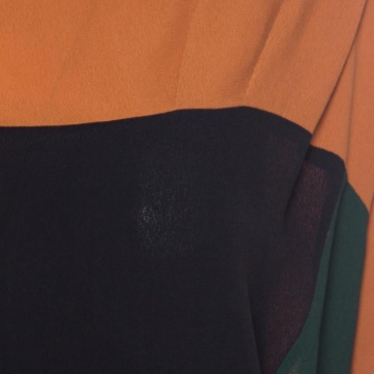 Dries Van Noten Multicolor Crepe Colorblock Top M in vendita 1