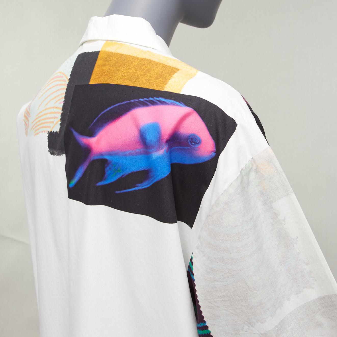 DRIES VAN NOTEN multicolour photographic patch print white shirt dress S
Reference: DYTG/A00033
Brand: Dries Van Noten
Material: Cotton
Color: White, Multicolour
Pattern: Photographic Print
Closure: Button
Extra Details: Hidden button stand.
Made