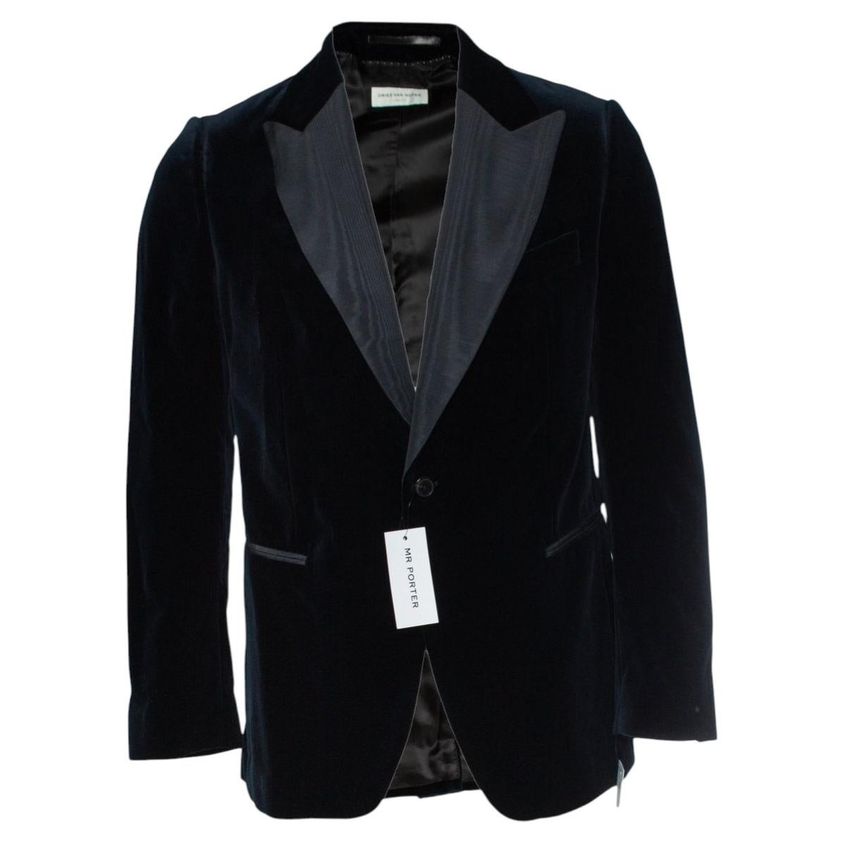 Dries van Noten, Navy blue velvet blazer
